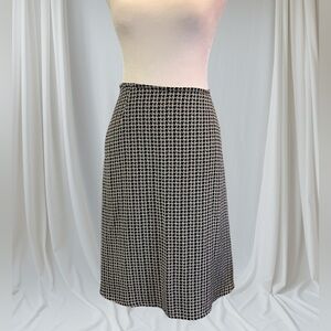 Talbots, Pure Silk Black & White Houndstooth Skirt - Size 12
